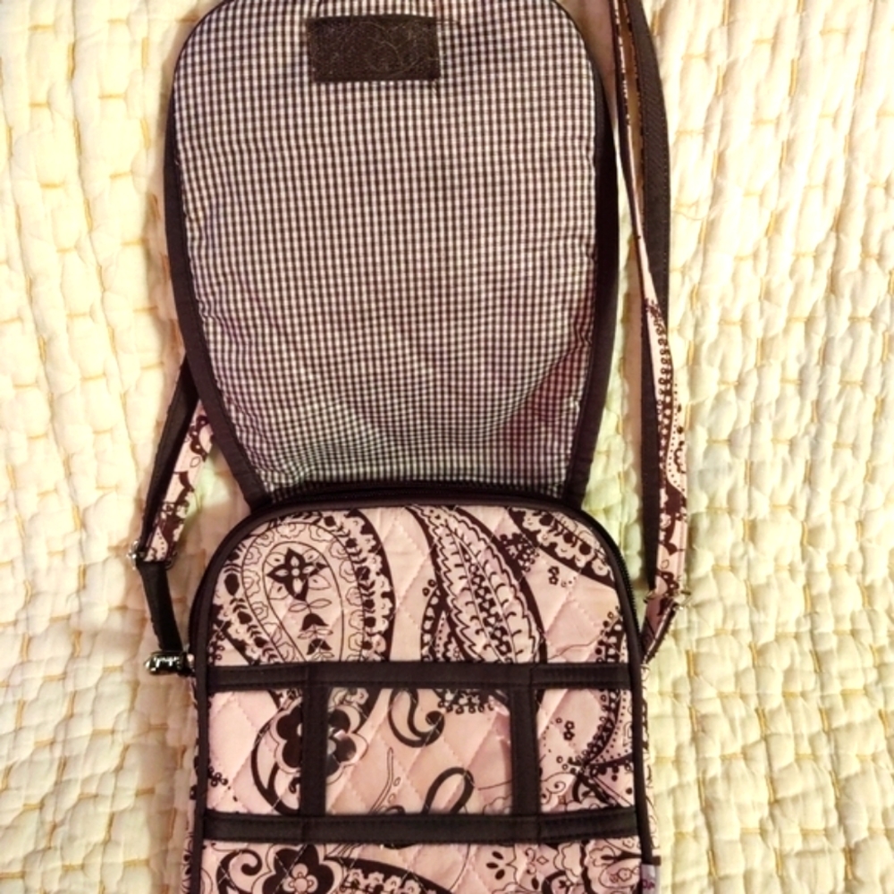Belvah pink&brown over the shoulder bag